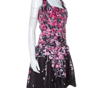 Valentino★素敵！Pink A-Line Black Floral Print Dress RED Valentino | Dresses | Red Valentino Black Floral Print